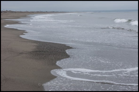 Beach on the ocean side at Damon Point