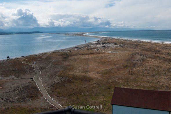 From the top of the Dungeness Lighthouse looking back toward the mainland
